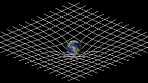 Déformation de l'espace temps induite par une masse selon la théorie de la relativité générale