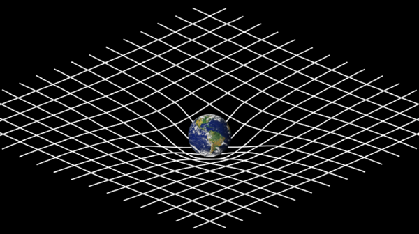 Relativité générale: déformation de l'espace temps par la Terre